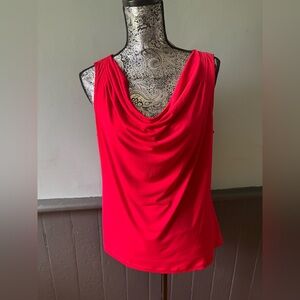 Calvin Klein Vibrant Red Drape Neck Tank Top Women’s XL
